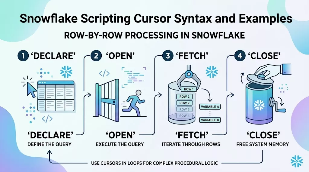 Snowflake Scripting Cursor Syntax and Examples - DWgeek.com